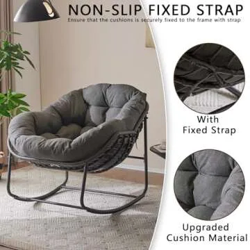 Cozy Papasan Rocking Chair for Indoor & Outdoor