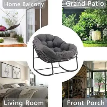 Cozy Papasan Rocking Chair for Indoor & Outdoor