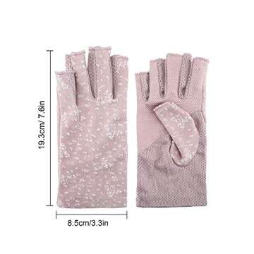 Maxdot 2 Pairs Women Sunblock Fingerless Gloves UV Protection Driving Gloves Summer Mitten Non Slip ...