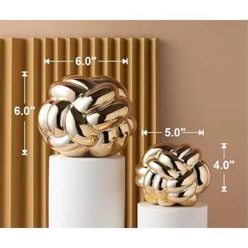 EdensDECOR 1pcs Gold Knot Decor, Coffee Table Books Decor (5x4) Book Decor, Bookshelf Decor, Shelf Decor Aesthetic, Home Decor Accents, Console Table Decorations