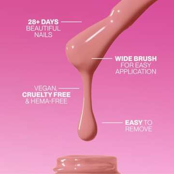 Pink Gellac Pink Gel Nail Polish 0.5 oz - Gel Nail Color Vintage Nude - Vintage Hollywood Gel Polish Nude - Gel Color for Nail Art - UV Polish Made in the Netherlands