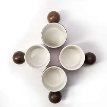 Elegant CLASGLAZ Ceramic Mini Espresso Cups with Wooden Handle