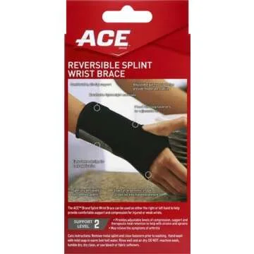ACE Brand Reversible Wrist Brace, Wrist Support for Sore, Weak and Injured Wrists, Breathable, One Size Fits Most