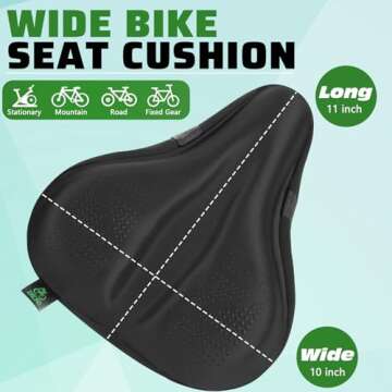 Zacro Bike Seat Cushion - Padded Gel Cover for Spin & Peloton Cycling Comfort