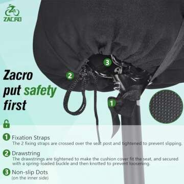 Zacro Bike Seat Cushion - Comfort Gel Cover for Cyclists