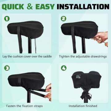 Zacro Bike Seat Cushion - Comfort Gel Cover for Cyclists