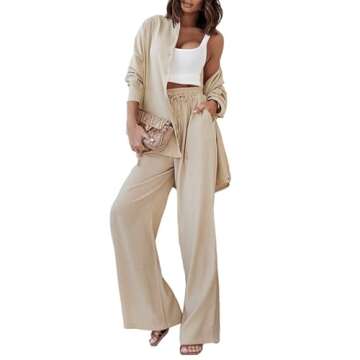 Argeousgor Floral Pants Set for Women - Trendy Loungewear