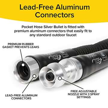 Pocket Hose Silver Bullet 50 ft - Lightweight Expandable Water Hose