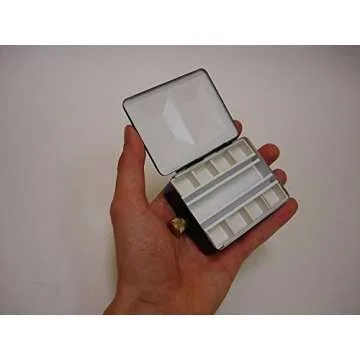 Whiskey painters Scottie Artist Watercolor Paint Palette Box with Built in Flask. Pocket, Travel Friendly Size. Metal Half pan Palette Box with Flask & Water Reservoir. Hand Made in Italy