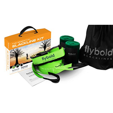 Flybold Slackline Kit - 57ft Slackline with Tree Protectors and Carry Bag - Backyard Tightrope and N...