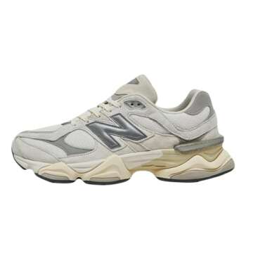 New Balance Women's 9060 Sneakers, White Grey, 9 Medium US