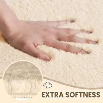 TECHMILLY Fluffy Bathroom Rug Mat - Absorbent, Non-Slip Comfort