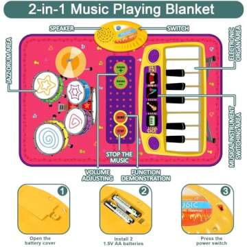 Educational 2-in-1 Musical Mat for Toddlers