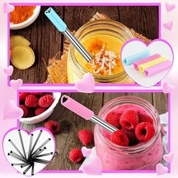 Heart-Shaped Reusable Straws - Eco-Friendly Drinkware
