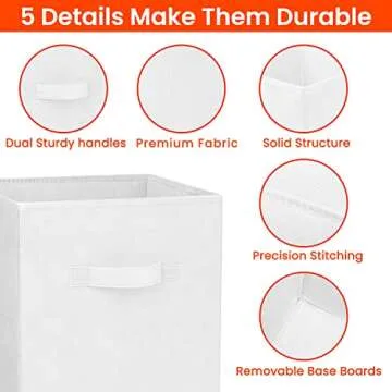 Criusia Storage Cubes - Durable Fabric Storage Bins - 8 Pack