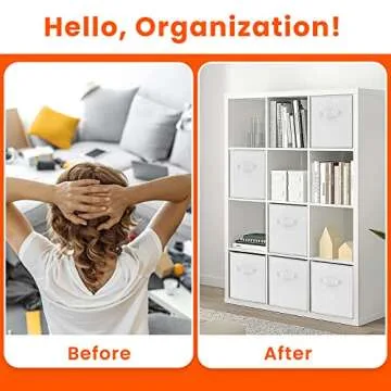 Criusia Storage Cubes - Durable Fabric Storage Bins - 8 Pack