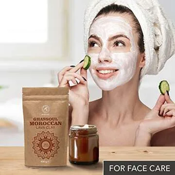 AROMATIKA Ghassoul Moroccan Lava Clay Powder 3.5 oz - 100g - Red Clay - Pure Moroccan Ghassoul - Rhassoul Clay for Face, Hair, Body - Red Cosmetic Clay Powder