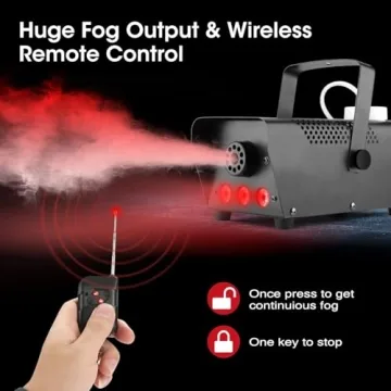 Fog Machine with 3-Stage LED Lights & 12 Colors