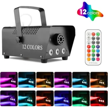 Fog Machine with 3-Stage LED Lights & 12 Colors