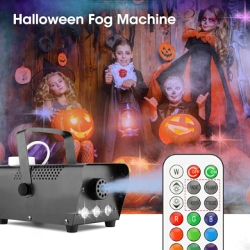 Fog Machine with 3-Stage LED Lights & 12 Colors
