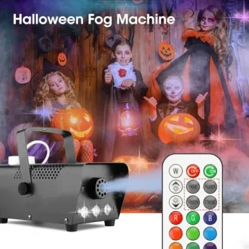 Fog Machine with 3-Stage LED Lights & 12 Colors