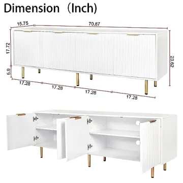 Elegant Furnicare TV Stand for 80 Inch TV - Modern Design