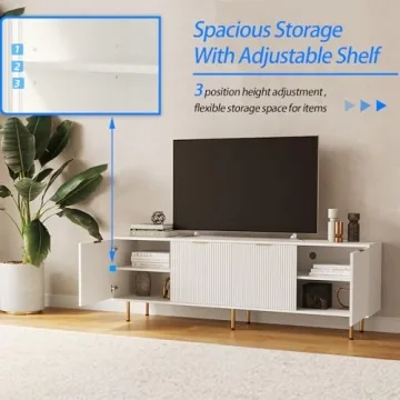 Elegant Furnicare TV Stand for 80 Inch TV - Modern Design