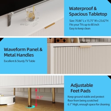 Elegant Furnicare TV Stand for 80 Inch TV - Modern Design