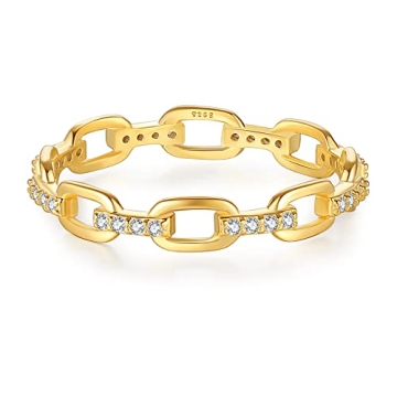 Espere 18K Gold Plated Chain Link Ring | Dainty Statement Jewelry for All Occasions