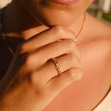 Espere 18K Gold Plated Chain Link Statement Ring - Dainty Elegance