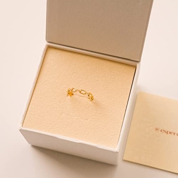 Espere 18K Gold Plated Chain Link Statement Ring - Dainty Elegance