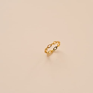 Espere 18K Gold Plated Chain Link Statement Ring - Dainty Elegance