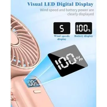 Handheld Portable Cooling Fan with LED Display