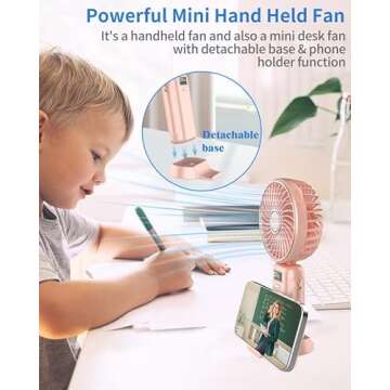 Handheld Portable Cooling Fan with LED Display
