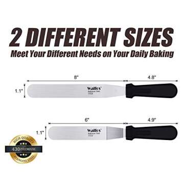 Walfos Icing Spatula Set - Durable Kitchen Tool for Baking