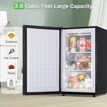 Compact 3.6 Cubic Feet Upright Freezer with Baskets