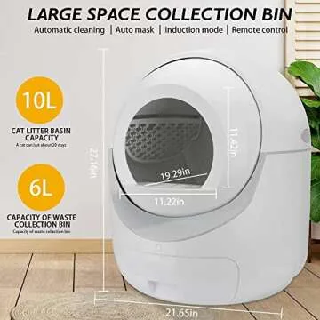 Self Cleaning Cat Litter Box with Smart Features for Easy Use and Odor Control