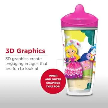 Playtex 10078300028908 Sipsters Stage 3 Paw Patrol Spill-Proof, Leak-Proof, Break-Proof Spout Cup for Boys, 9 Ounce - Pack of 2