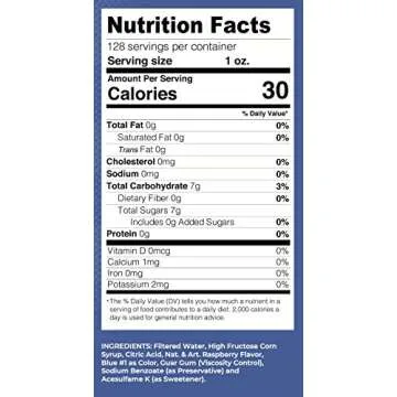 Lucy's Family Owned - Shaved Ice Snow Cone Syrup, Blue Raspberry - 1 Gallon (128oz.)