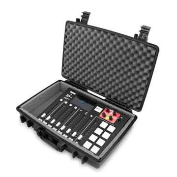 Casematix Waterproof Mixer Carry Case Compatible with Rode Rodecaster Pro Podcast Production Studio and Adapter - Hard Carry Case With Padded Foam