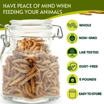 PICKY NEB Dried Mealworms 5 lb - High-Protein Bird Treats