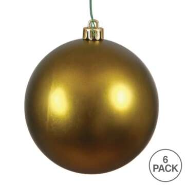 Vickerman 4" Olive Matte Ball Ornament, 6 per Bag