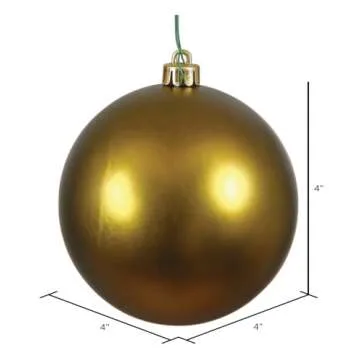 Vickerman 4" Olive Matte Ball Ornament, 6 per Bag