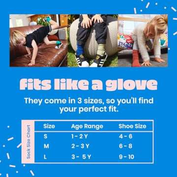 Foot Cardigan Kids Organic Cotton Socks - Non Slip Grip Socks for Toddlers, Boys & Girls - 5 Pairs of Comfy Crew Socks (2-14 Year Olds) - AS SEEN ON SHARK TANK