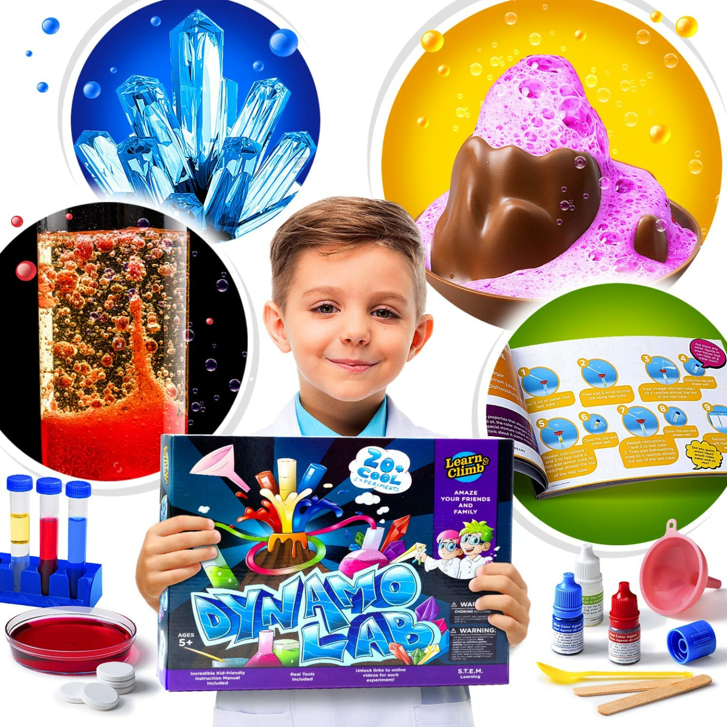 Kids Science Kit with 21 Experiments - Ages 4-8