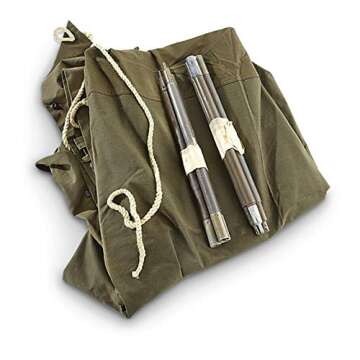 Genuine US Military Issue Shelter Half - Pup Tent with Assembly Hardware, Used