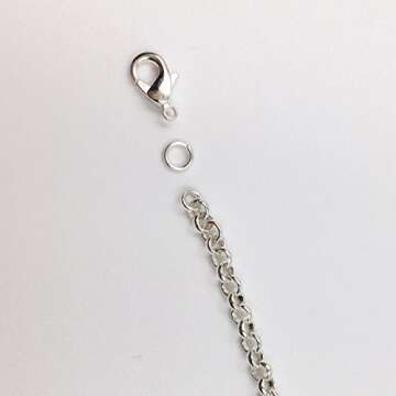 Dcatcher Rolo Chain Curb Chain Necklace Bulk Cable 11 Yards 3.2mm for Jewelry Making (Silver)