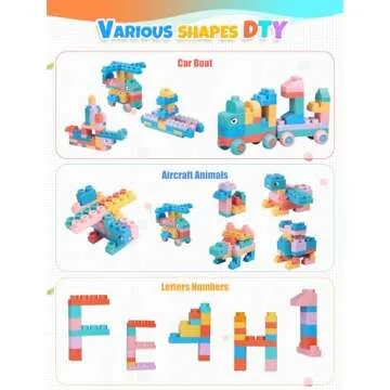 Soft Building Block Sets for Toddler Aged 2 3 4 5 6 Years Old.Preschool Toy for Early Childhood Education and I-Interactive.Toddler Block Toys with 101 Pcs and Storage Bag.Gift Ideas for Kids Age 18M+