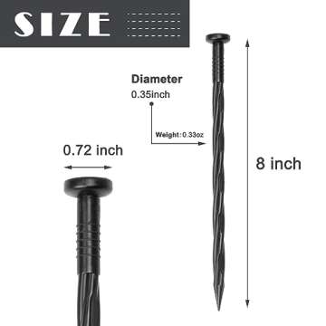 COBARYEN Plastic Landscape Anchoring Spikes 25 Pcs 8 Inch Nylon Spiral Landscape Spikes for Yard, Ga...