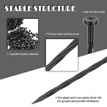 COBARYEN Plastic Landscape Anchoring Spikes 25 Pcs 8 Inch Nylon Spiral Landscape Spikes for Yard, Garden Lawn, Weed Barriers, Artificial Turf, Tent